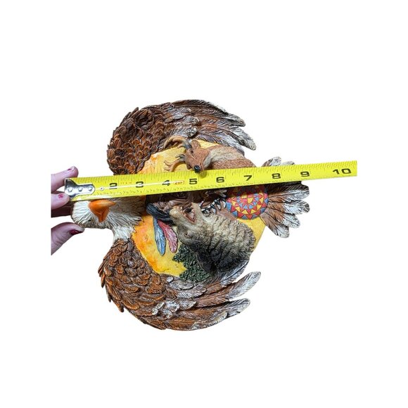 Native American-Inspired Eagle Wall Plaque With Spirit Animals Motif Resin 3D - Picture 10 of 10